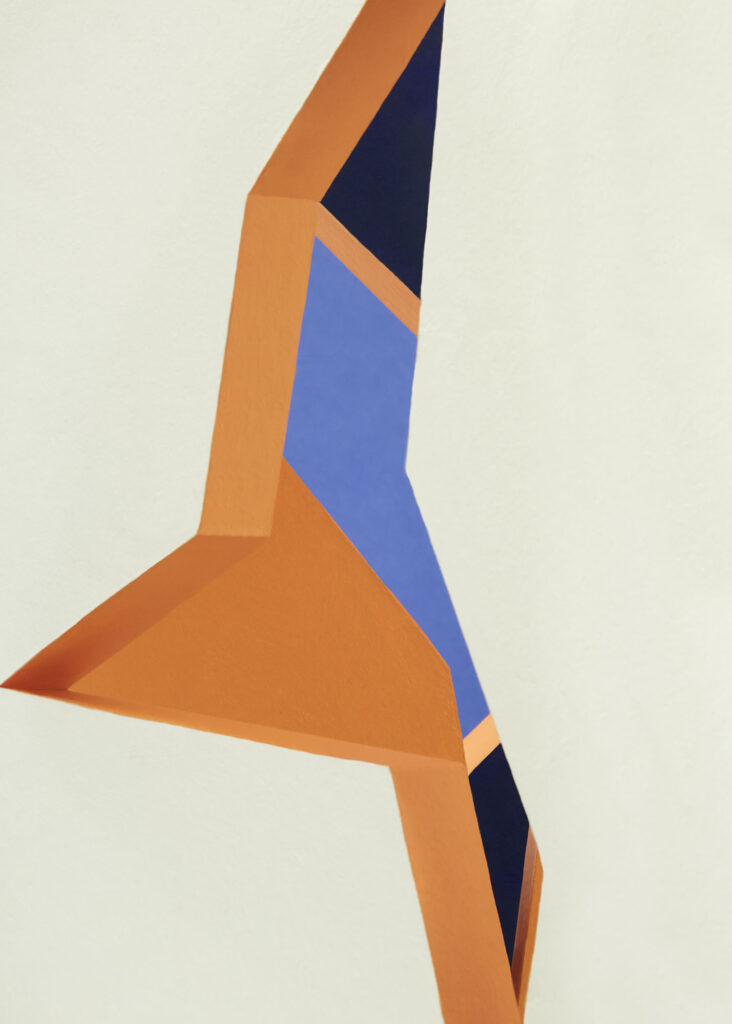 geometric shapes stacked into each other to create a level of depth and illusion and negative space