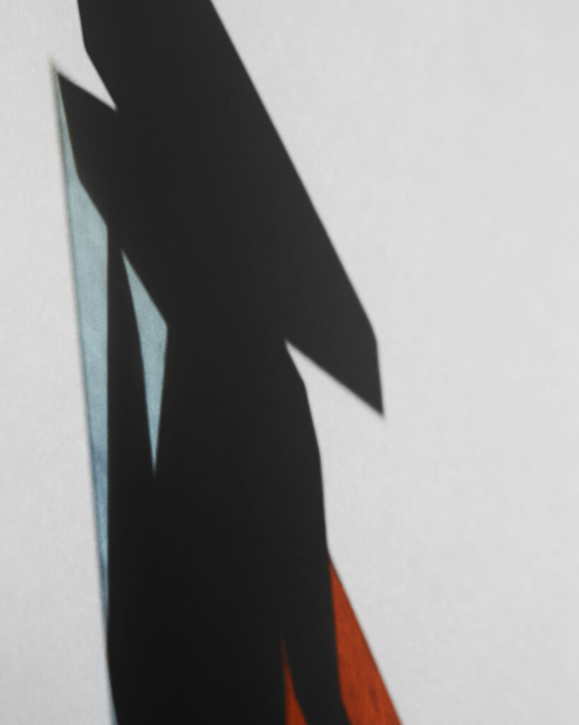 shadows of geometric shapes including colour templates to show movement and change of perspective