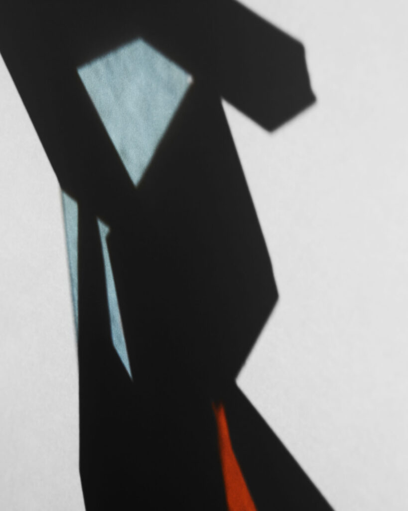 shadows of geometric shapes including colour templates to show movement and change of perspective