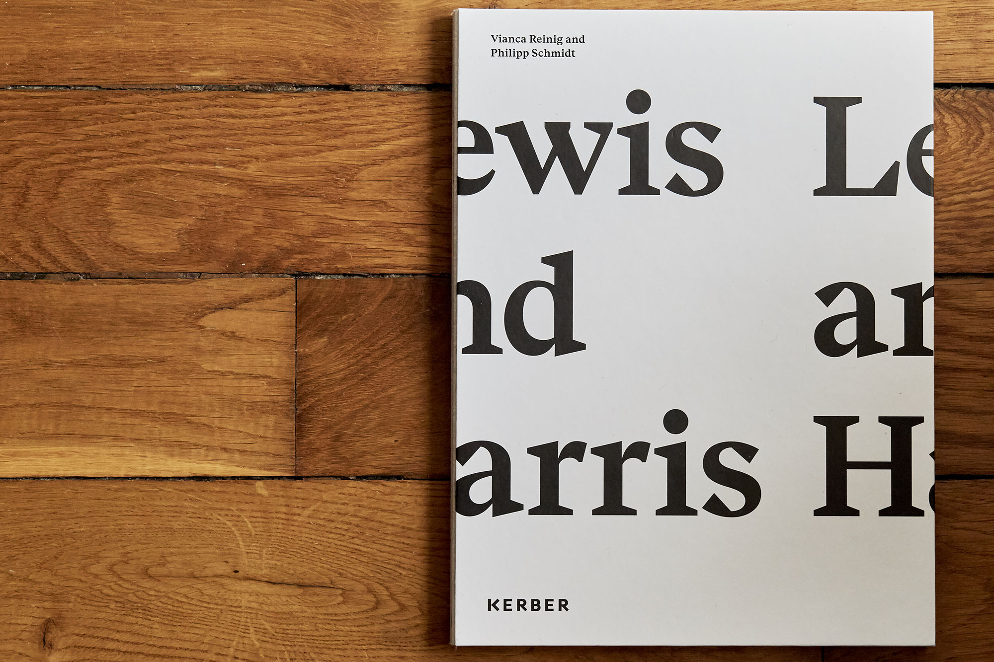 lewis and harris photobook by vianca reinig and philipp schmidt, published by kerber verlag, featuring a minimalist typographic cover design.