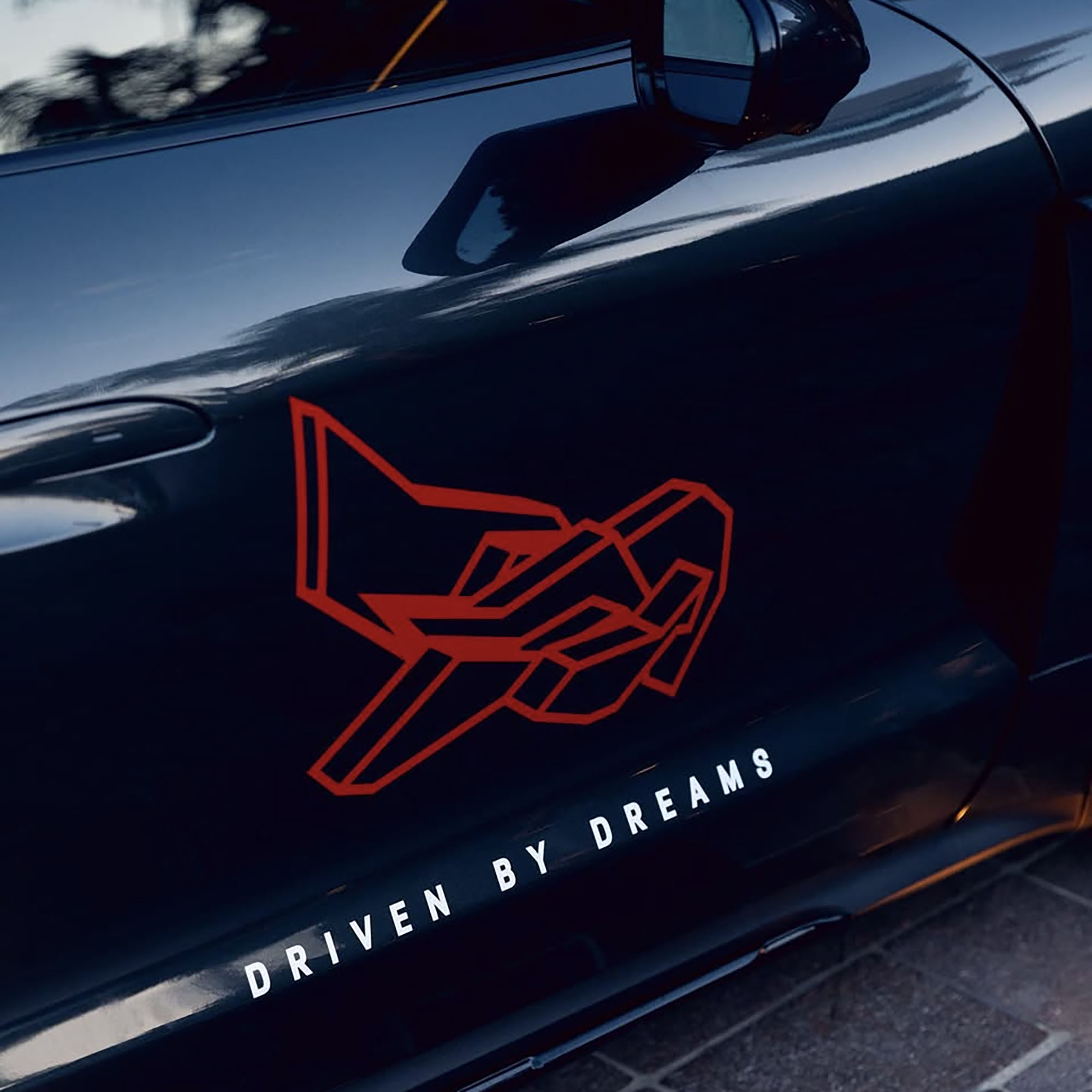porsche featuring outlines inspired by an artwork by vianca reinig during the new perspectives exhibition.