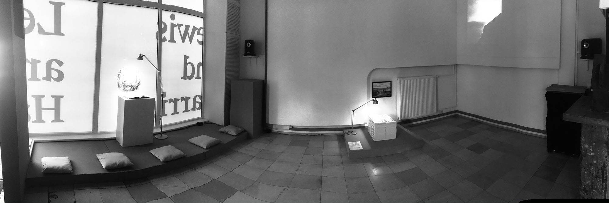 installation view of the lewis and harris photobook launch at kozs galerie hamburg.